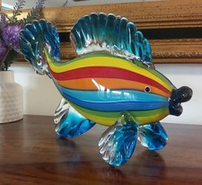 Glasfigur Fisch Skulptur Glas