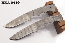 Konvolut von 2 geschmiedeten Damaszenerstahl-Rohlingen zur Messerherstellung 419