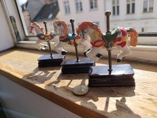3 Vintage Karussellpferde auf