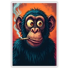 Affe Bild Humor A4 Kunstdruck