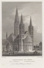 Bonn Münster Original Stahlstich Rohbock 1846