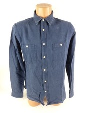 Lee Herren Hemd Gr. M Regular Fit langarm Freizeithemd blau uni (17042)