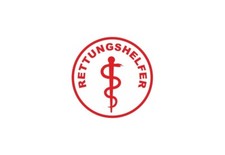 Helmkennzeichnung Rettungshelfer mit Äskulap