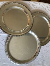 3 runde Servierplatten * Chromargan * WMF * gemusterter Rand * Konvolut * TOP