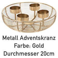 Metall adventskranz gold rund - adventskranz,