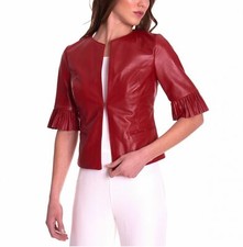 Sexy rote Damen-Lederjacke