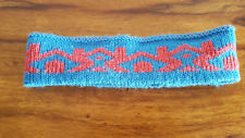 Stirnband | Ohrenwärmer | Blau Rot | Vintage | Winter Accessoire