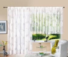 Gardine Store Voile Jacquard Fabio Weiß Kräuselband Universalband -13143-