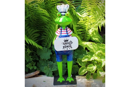 Gartenfigur frosch grillen - gartenfigur,