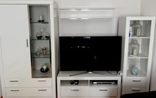 Wohnwand weiß Hochglanz mit
