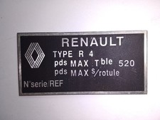 Typenschild Renault r 4 R4