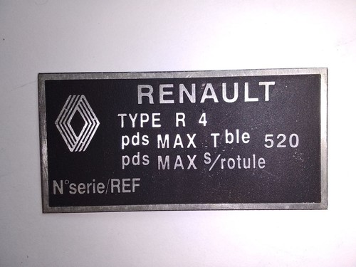 Typenschild renault r4 - typenschild,