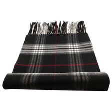 Feiner Designer Schal schwarz grau rot creme anthrazit kariert - Stoff Cashmink