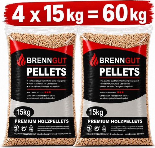15kg holzpellets sack 6mm - 4x,