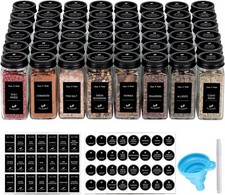 12/24/48er Gewürzglas Gewürzgläser Eckig Glasbehälter Set Gewürzbehälter 120ml