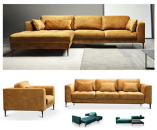 PREMIUM  WOHNLANDSCHAFT SCHLAFSOFA ECKSOFA HOCKER SESSEL STAURAUM STOFF FARBEN !