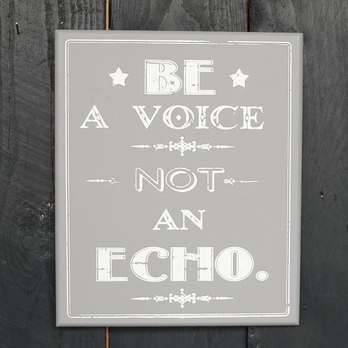 Holzschild grau voice not - be, a