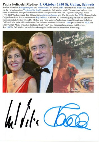 Autogramm paola und kurt - autogramm,