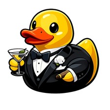 3x Sticker Rubber Duck Tuxedo