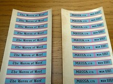 Matchbox 5 London Bus (20 Paare Von Baron Beef Aufkleber X / Selten & Original)