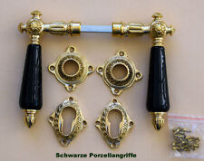 Antik Messing Antikladl PZ Rosetten Türgriffe Türbeschläge Türdrücker PZP-black