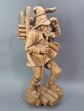 Holzfigur geschnitzt Bergmann traditionelle Volkskunst 65 cm hoch zum Aufhängen
