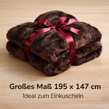 Luxus Kunstfell Kuscheldecke