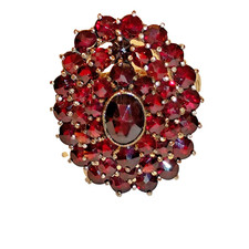 Granat ring gelbgold - gelbgold, 10k