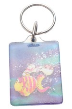 DIDDL Schlüsselanhänger Fisch Mehrfarbig Casual Nostalgisch 4x3cm