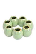 Vase Eierkranz grün Keramik