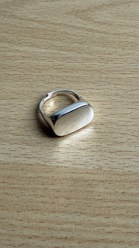 Silver signet ring adjustable