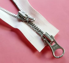 Reißverschluss REINWEISS Metall Größe #5 teilbar 2-Wege YKK 501 Cipzár молния