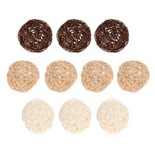 10 x dekorative Rattan Kugeln