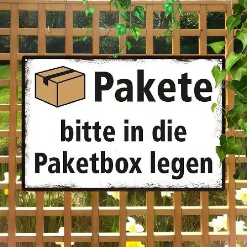 Blechschild pakete bitte - blechschild,
