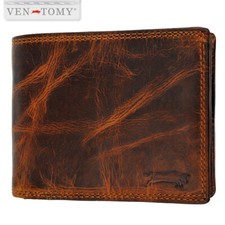 VEN-TOMY • GELDBÖRSE AUS WASCHLEDER GELDBOERSE GELDBEUTEL PORTEMONNAIE BIFOLD