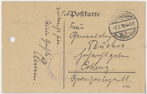 Postkarte 1916 marine - 1916,