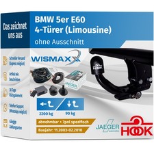 ANHÄNGERKUPPLUNG für BMW E60 5er 03-10 abnehmbar HOOK +7pol E-Satz spezifisch