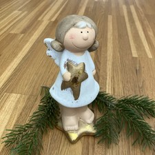 Weihnachtsgesteck Deko Engel Keramik Gesteck 18cm Schutzengel Tischdeko