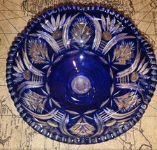 Kobaltblau Kristallschale 20 cm 
