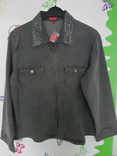 Damen Jacke Hemdjacke Jeansjacke grau Strasssteine Größe 46 oder 48