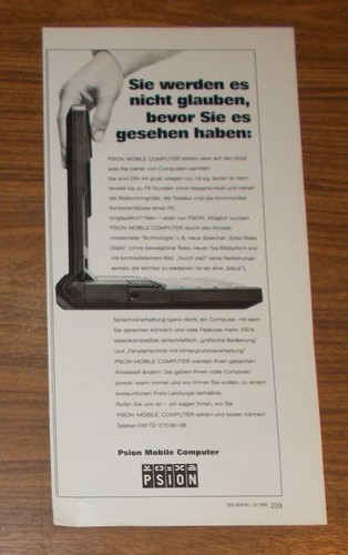 Seltene werbung psion - werbung, mobile