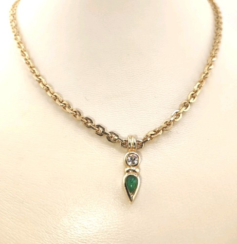 Smaragdgrün kette gold double - kette, gold-double