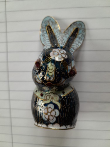 Cloisonne emaille figur hase - emaille,