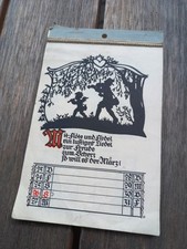 Alte Antike Plischke Karten Kalender, Scherenschnitt, 10Motivkarten