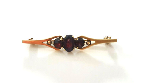 Granat gold brosche 585 - /,