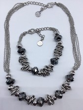 Pippa & Jean, Schmuckset Graziella rhodiniert, Halskette + Armband, NEU