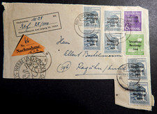 Sowjetische Zone 1948: Briefstück m. 8 FM, St.: LEIPZIG 22.7.48 n. RAGUHN/ANHALT