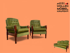 WMK 1/2 Stilvoller und sehr gut erhaltener skandinavischer Sessel mit grünem Sam