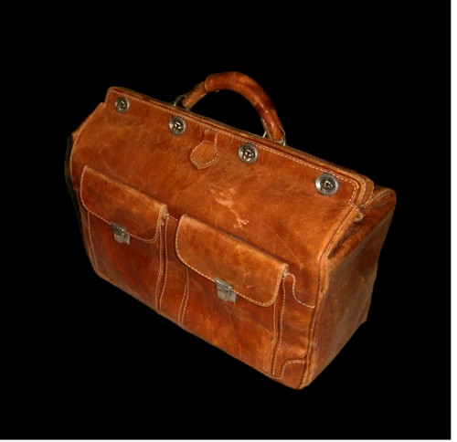 Vintage lederkoffer arztkoffer - lederkoffer,