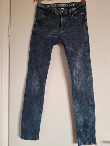 Jeans blau gescheckt super - jeans,